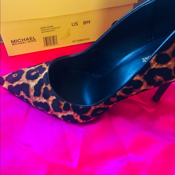 michael michael kors keke leopard calf hair pump